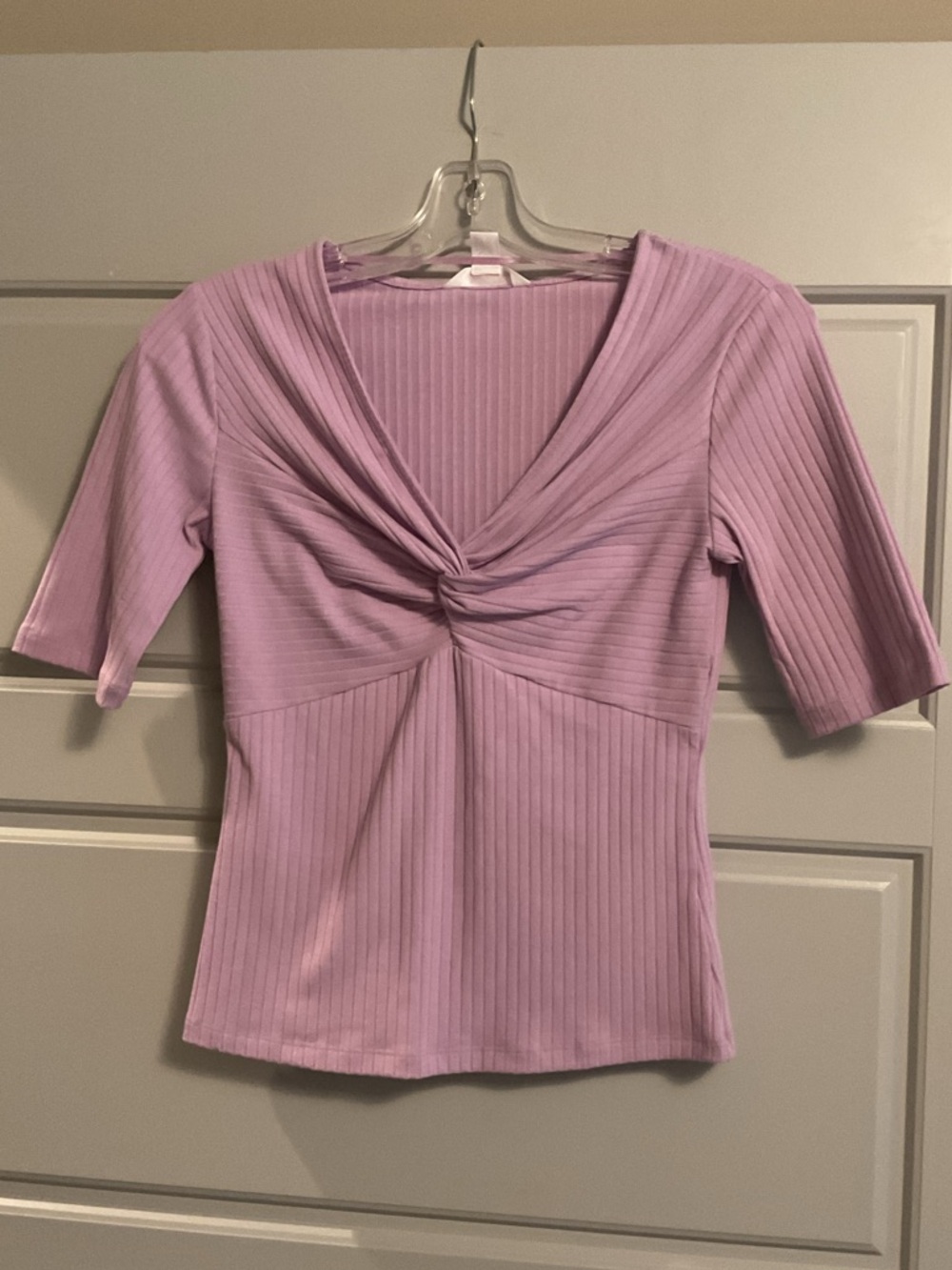 Pastel Twist-Front Ribbed Top - Picture 3 of 6